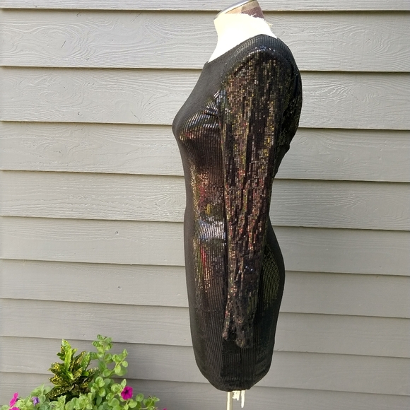 LADY DUTCH HIGH SOCIETY black sequin dress S XS - Picture 7 of 12